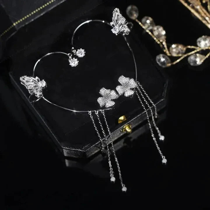 Sparkling Butterfly Ear Clips