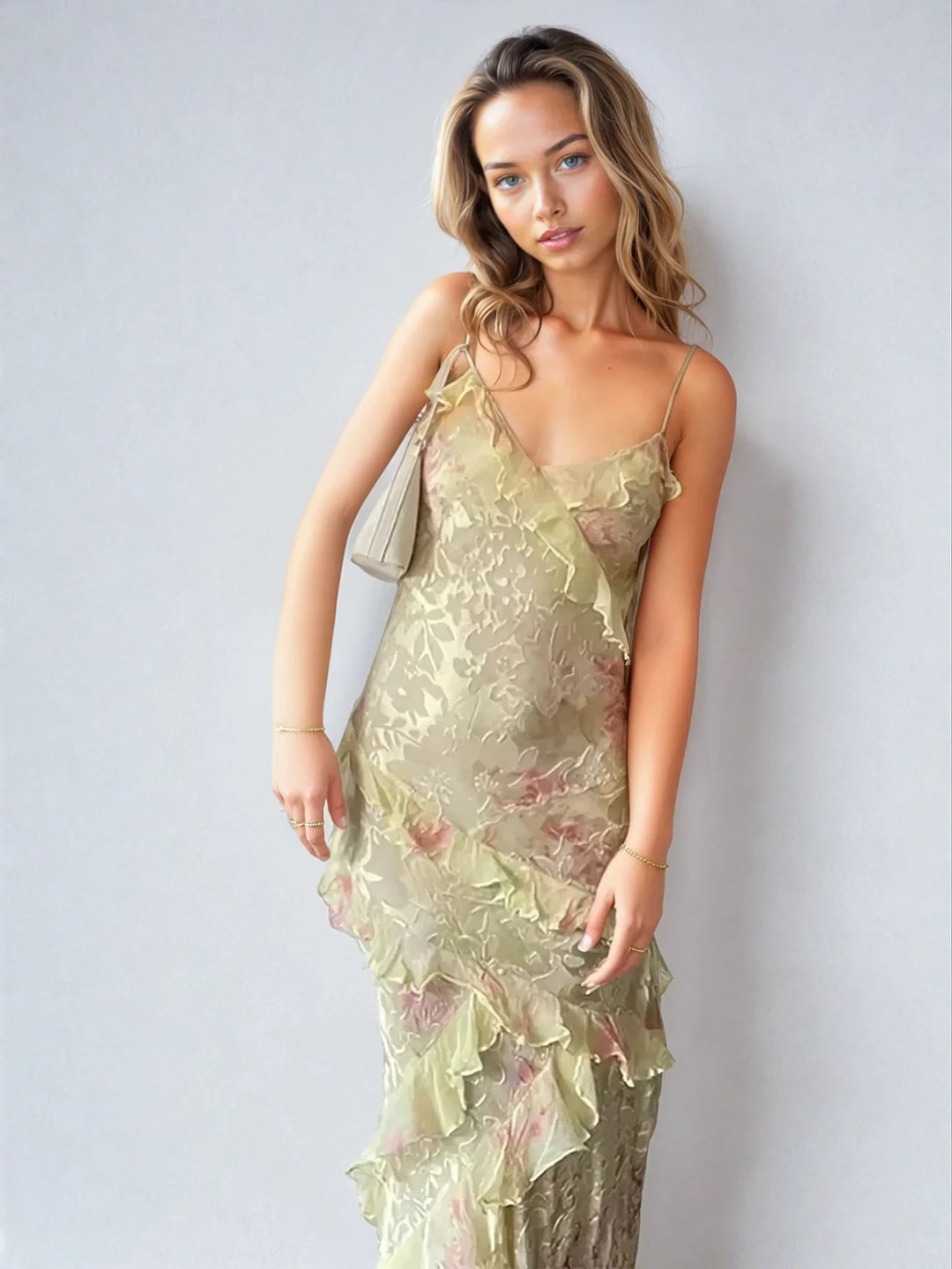Women’s Pastel Mesh Maxi Dress