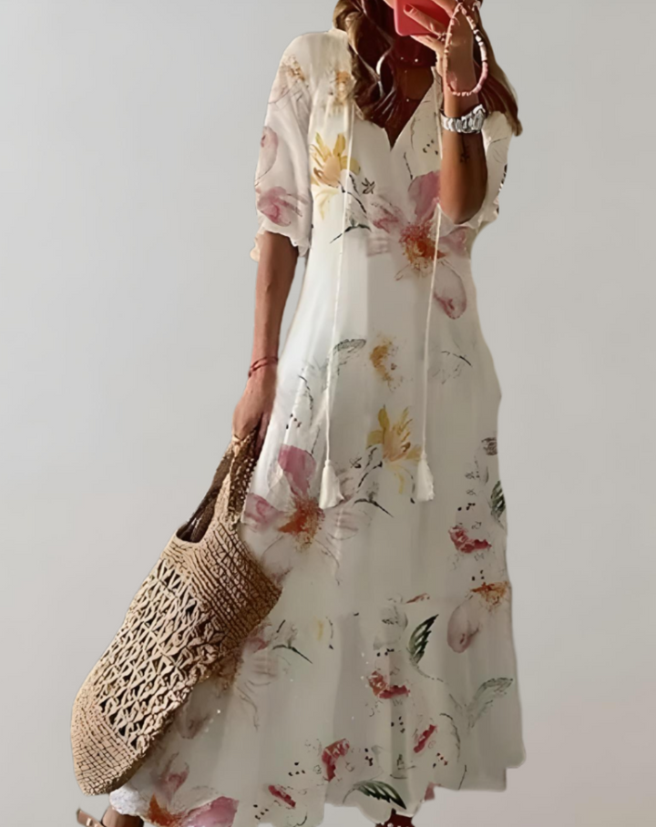 Iolanthe | Long Floral Print Dress for Women