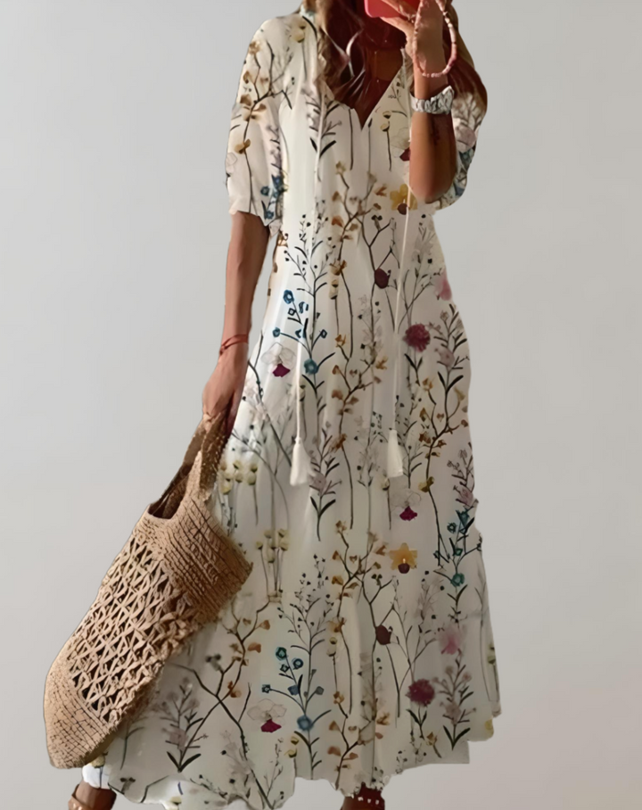 Iolanthe | Long Floral Print Dress for Women