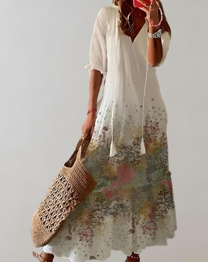 Iolanthe | Long Floral Print Dress for Women