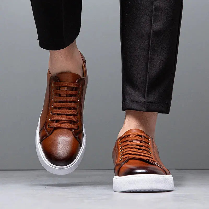 Men's Stylish Leather Trainers for Everyday Comfort