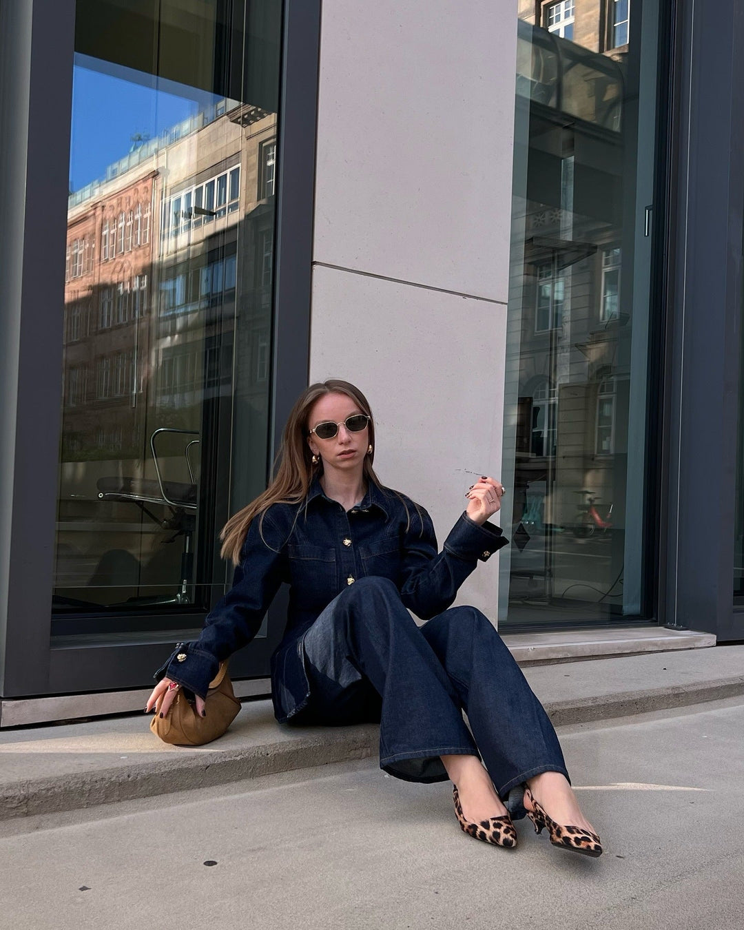 Women’s Denim Style Set | Flared Jeans & Blouse Outfit