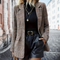 Women’s Relaxed Checkered Blazer | Casual Lightweight Lapel Jacket