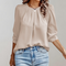 Women’s Pleated Blouse with Puff Sleeves