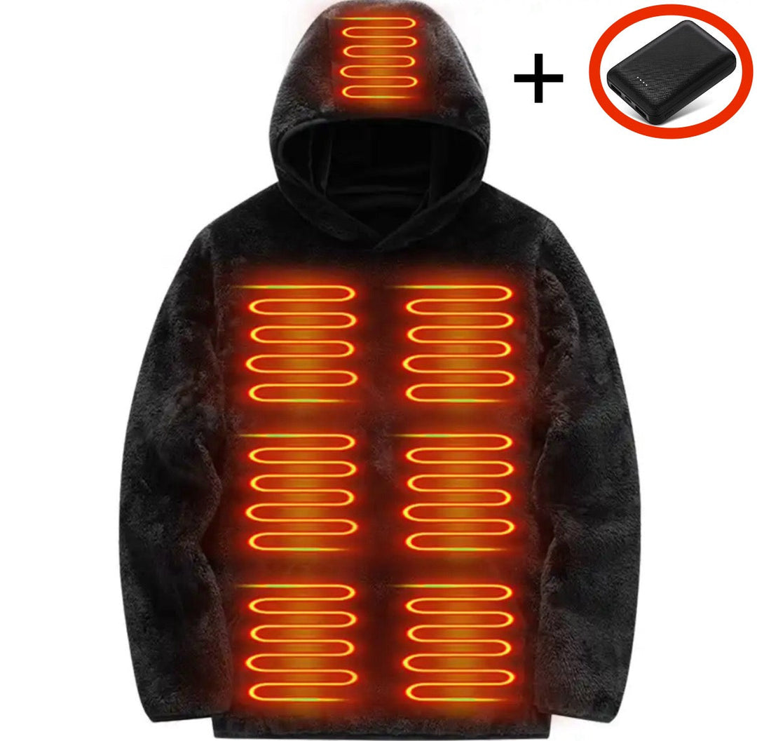 Electric Heated Fleece Hoodie | Cozy Winter Pullover