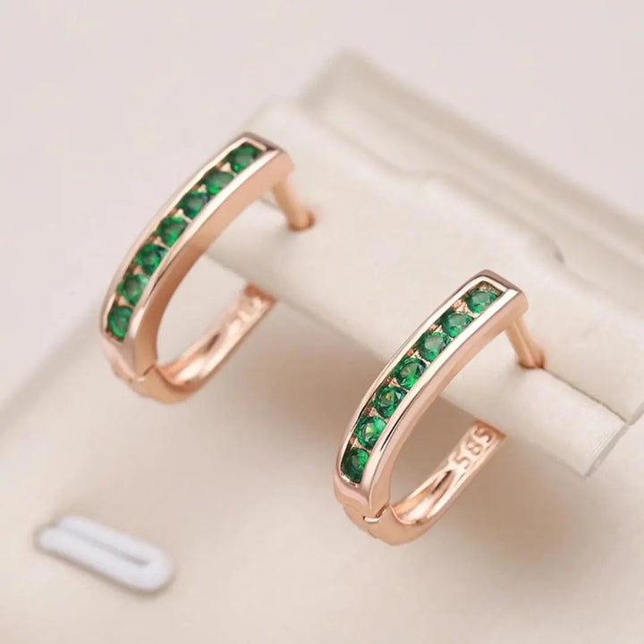 Emerald & Diamond Hoop Earrings