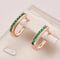 Emerald & Diamond Hoop Earrings