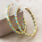 Vintage Blue Opal Hoop Earrings