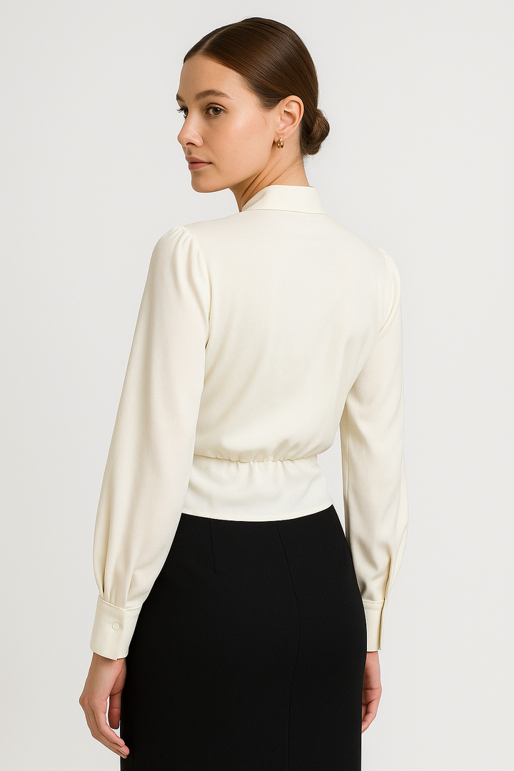 Thesira | Satin V-Neck Blouse for Women