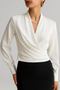 Thesira | Satin V-Neck Blouse for Women