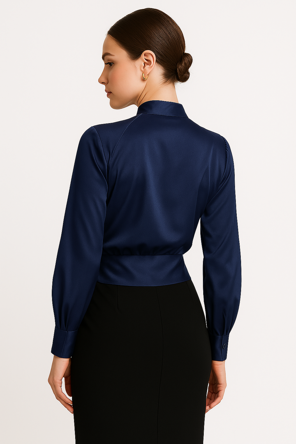 Thesira | Satin V-Neck Blouse for Women