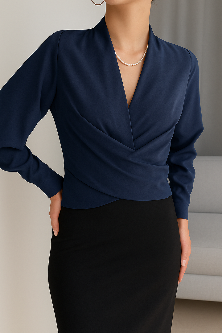 Thesira | Satin V-Neck Blouse for Women