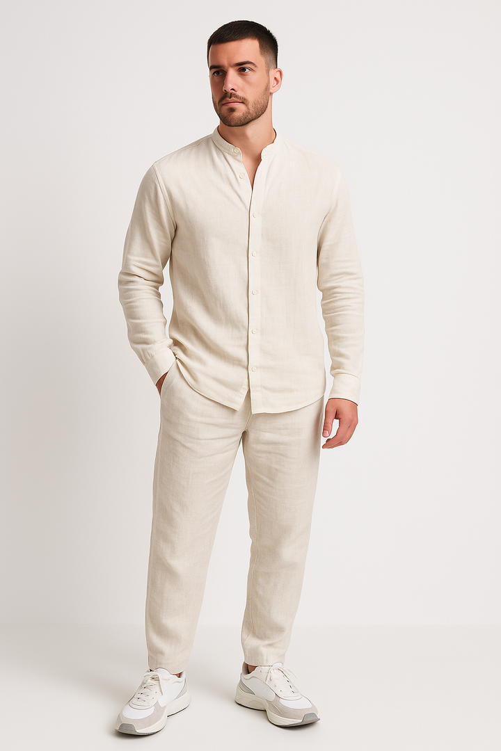 Vellan | Men’s 2-Piece Set – Relaxed Fit Shirt & Straight-Leg Pants