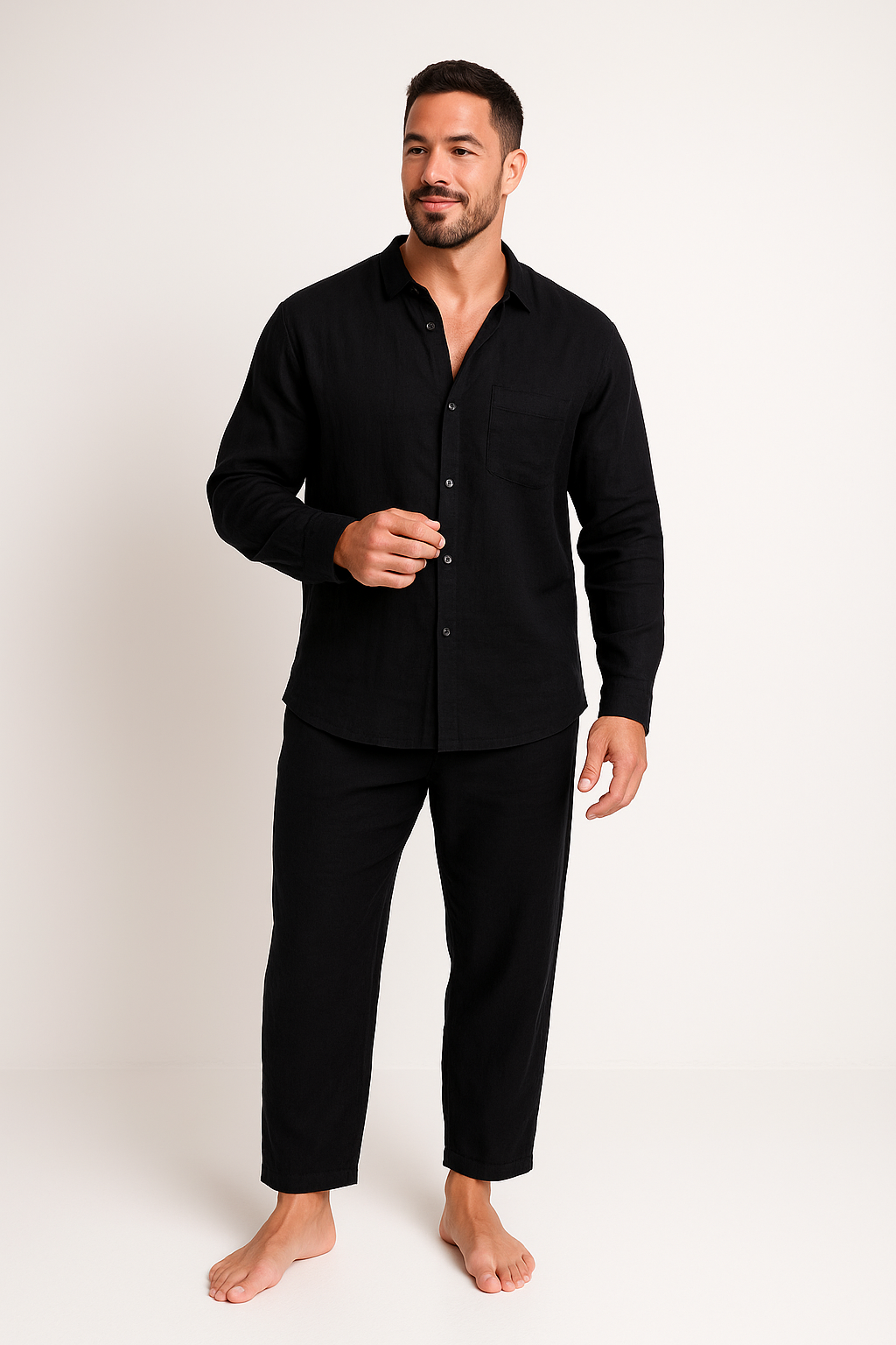 Vellan | Men’s 2-Piece Set – Relaxed Fit Shirt & Straight-Leg Pants