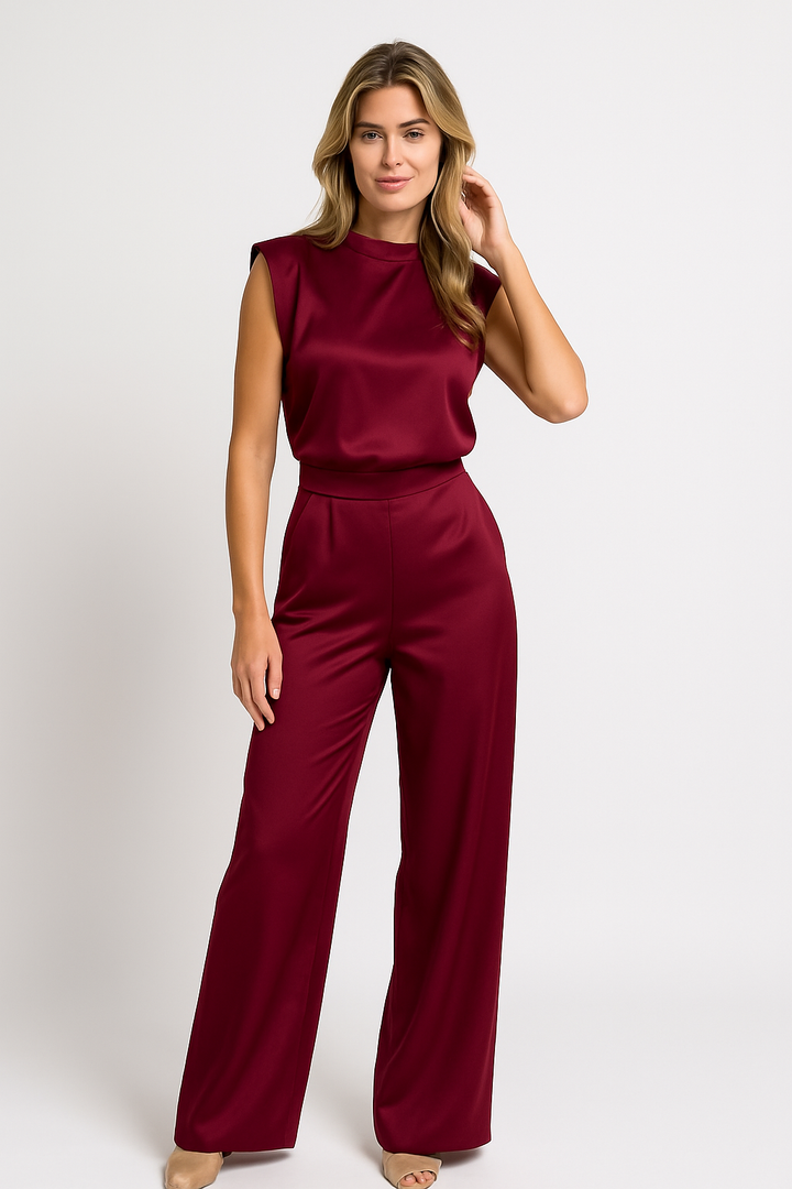 Womens Luxe Satin Look Jumpsuit