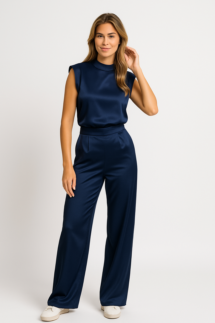 Womens Luxe Satin Look Jumpsuit