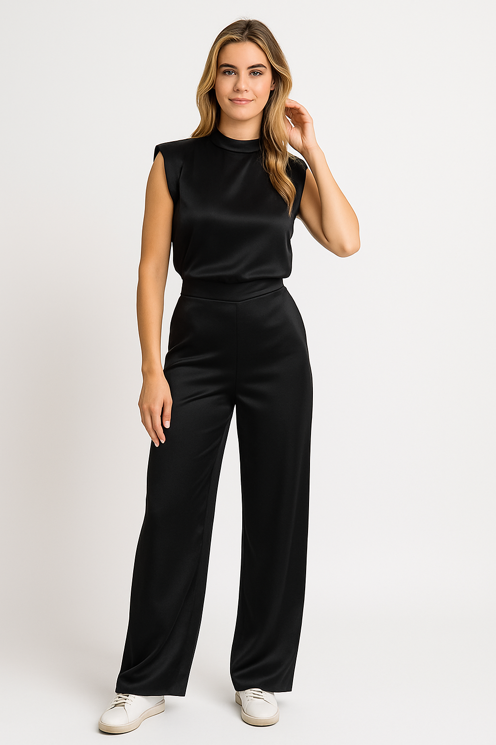 Womens Luxe Satin Look Jumpsuit