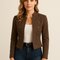 Suede-Look Blazer for Women | Stylish Jacket with Buttons