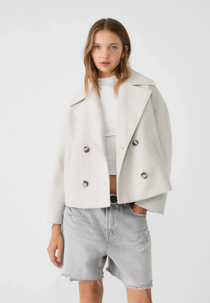 Kaelith | Chic Double-Breasted Short Blazer Jacket