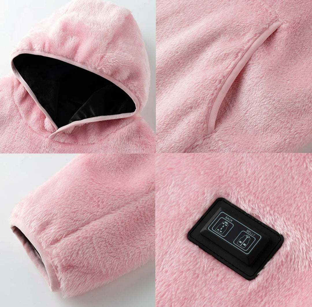 Electric Heated Fleece Hoodie | Cozy Winter Pullover