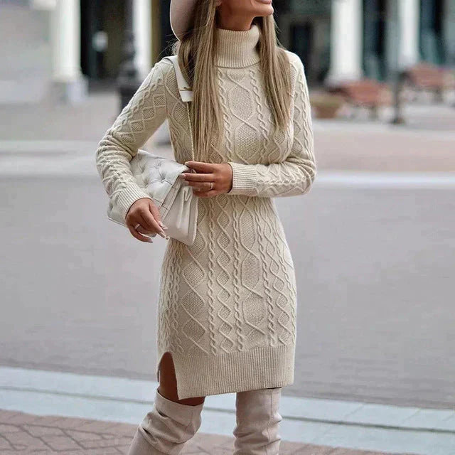 Elegant Winter Knit Dress | Warm & Stylish Sweater Dress