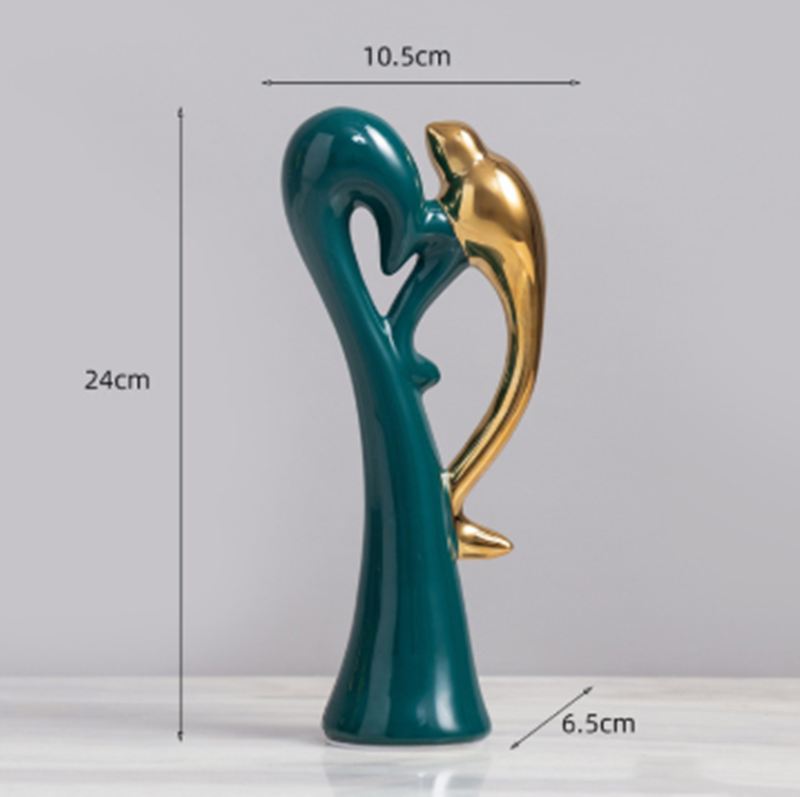 Elegant Bird Ceramic Sculpture | Decorative Art Statue for Home Decor