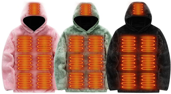 Electric Heated Fleece Hoodie | Cozy Winter Pullover