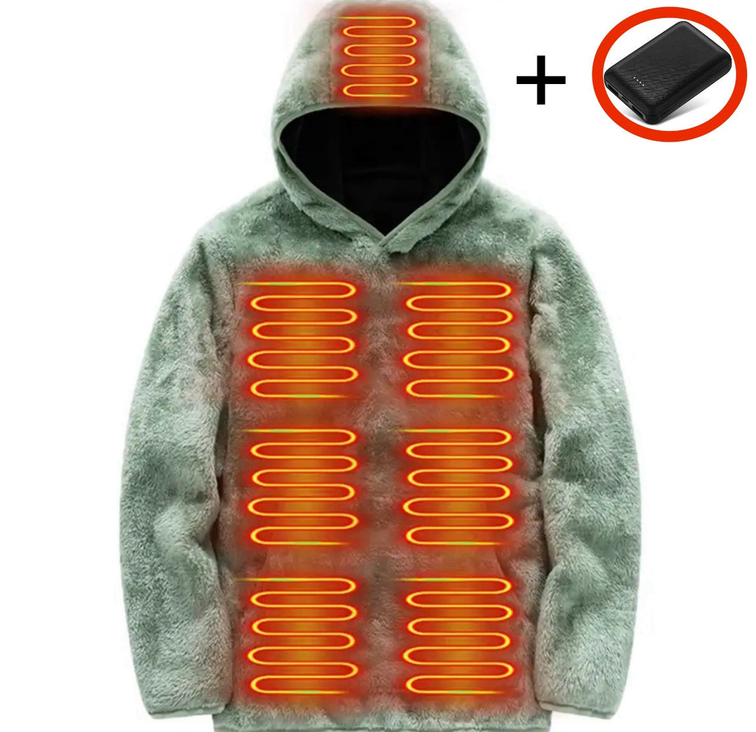 Electric Heated Fleece Hoodie | Cozy Winter Pullover