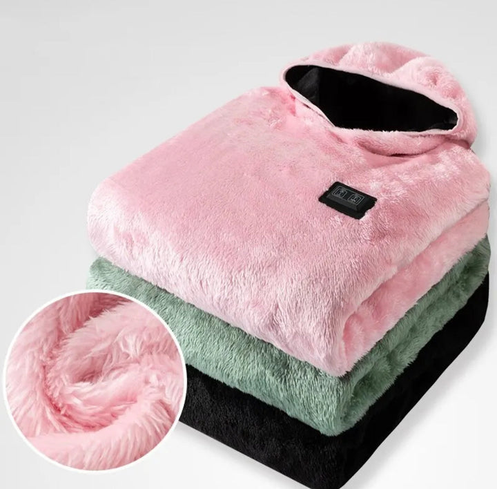 Electric Heated Fleece Hoodie | Cozy Winter Pullover
