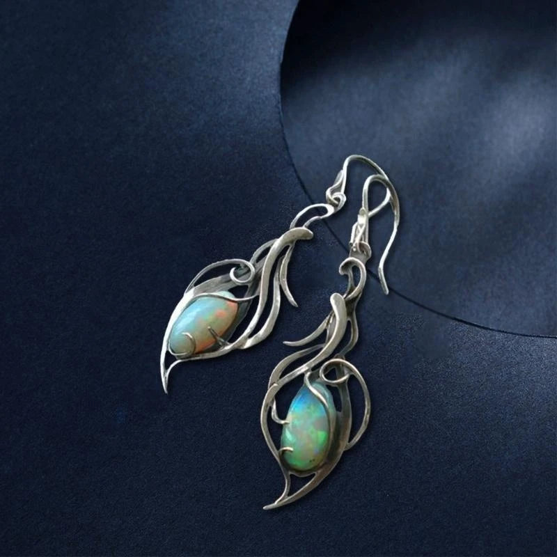 Vintage Blue Opal Earrings