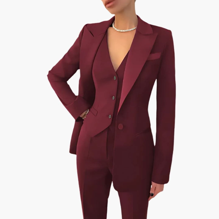 Women’s 3-Piece Suit Set | Blazer & Pants Formal Tailored Outfit