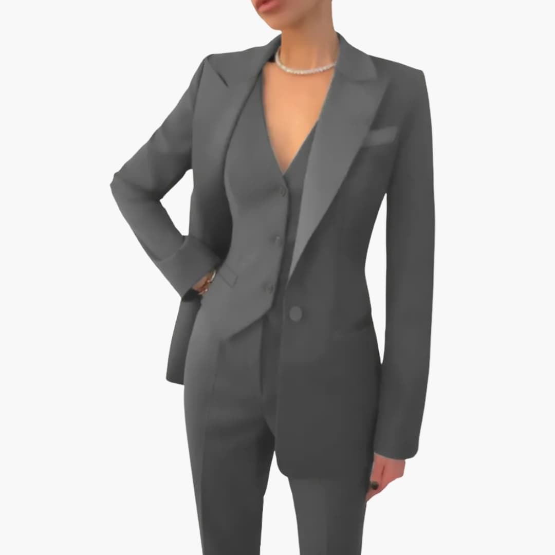 Women’s 3-Piece Suit Set | Blazer & Pants Formal Tailored Outfit