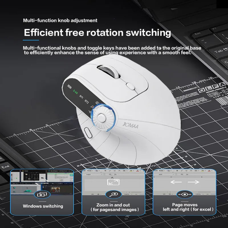 Vertical Mouse | Wireless Bluetooth 5.1 for Comfort & Productivity