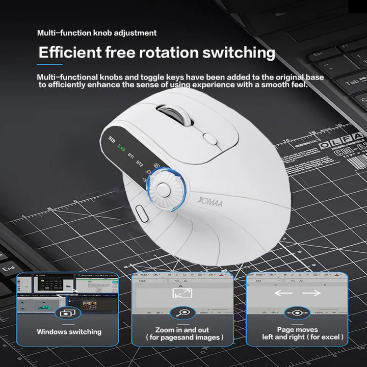 Vertical Mouse | Wireless Bluetooth 5.1 for Comfort & Productivity