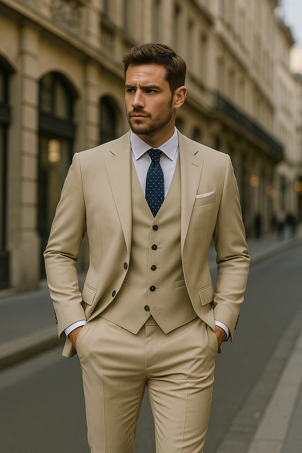 Classic 3-Piece Suit for Men | Formalwear with Jacket + Vest + Pants