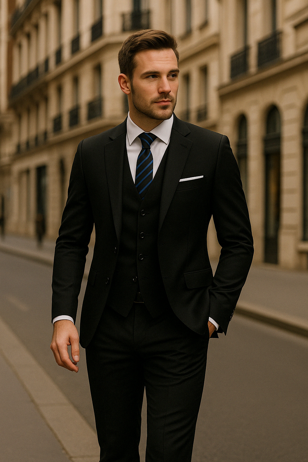 Classic 3-Piece Suit for Men | Formalwear with Jacket + Vest + Pants