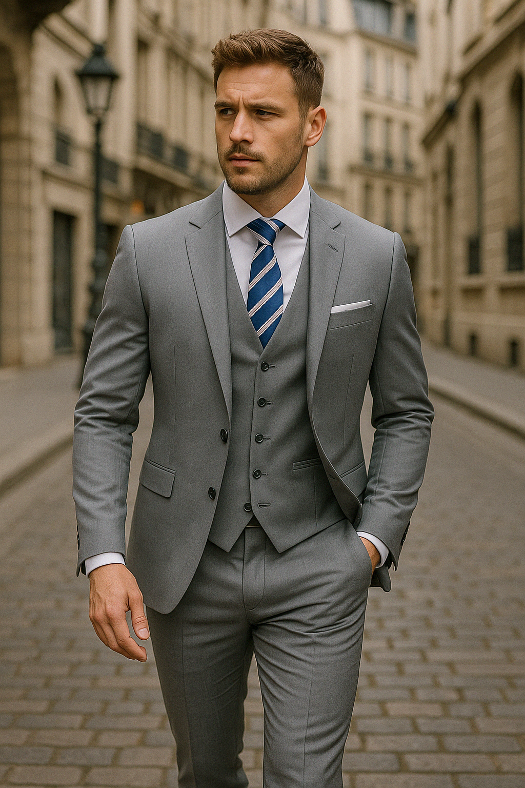 Classic 3-Piece Suit for Men | Formalwear with Jacket + Vest + Pants