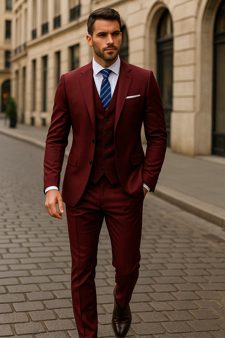 Classic 3-Piece Suit for Men | Formalwear with Jacket + Vest + Pants