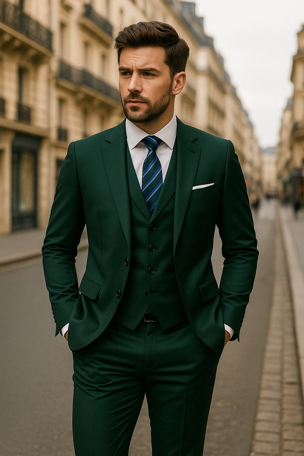 Classic 3-Piece Suit for Men | Formalwear with Jacket + Vest + Pants