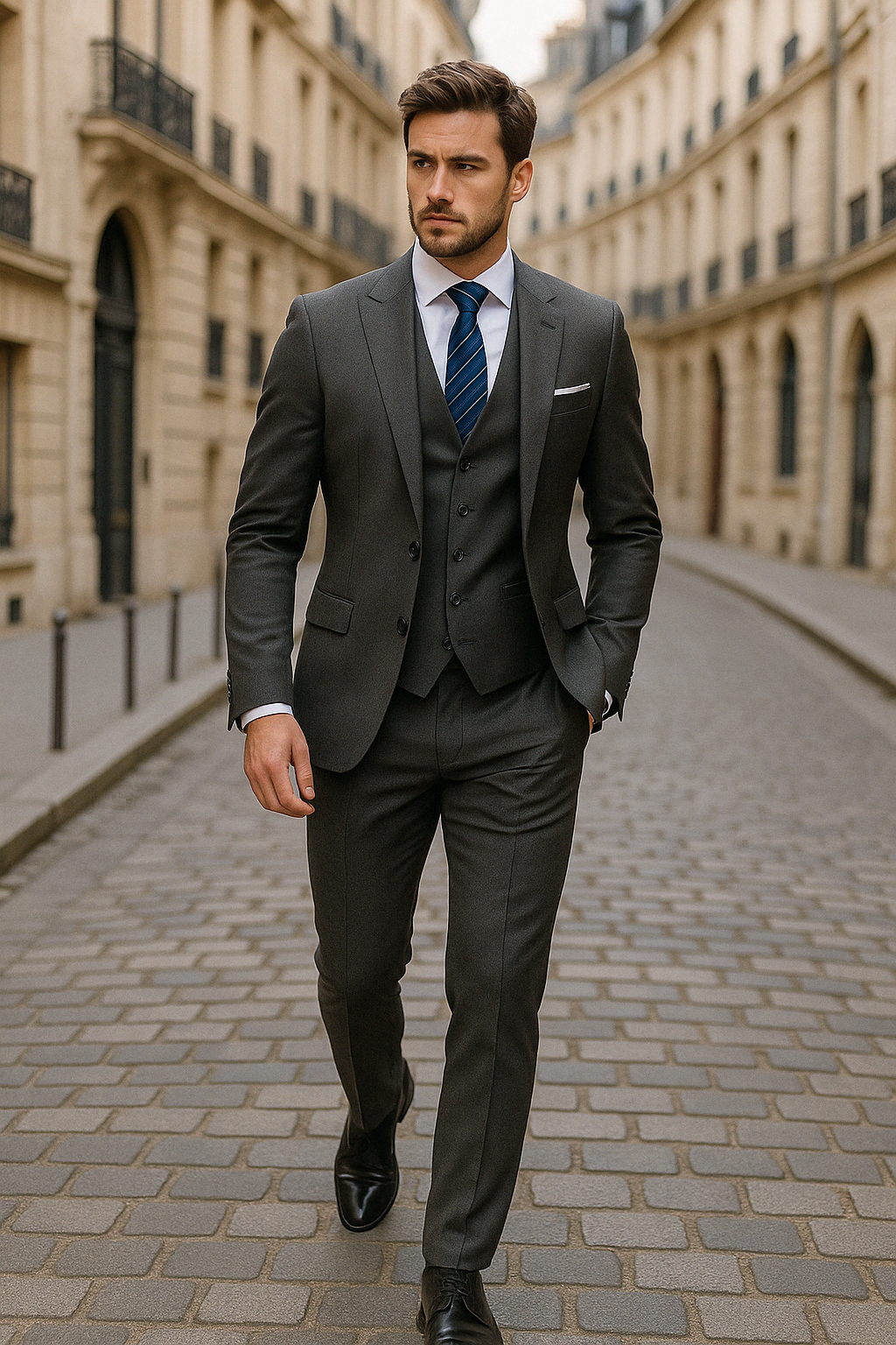 Classic 3-Piece Suit for Men | Formalwear with Jacket + Vest + Pants