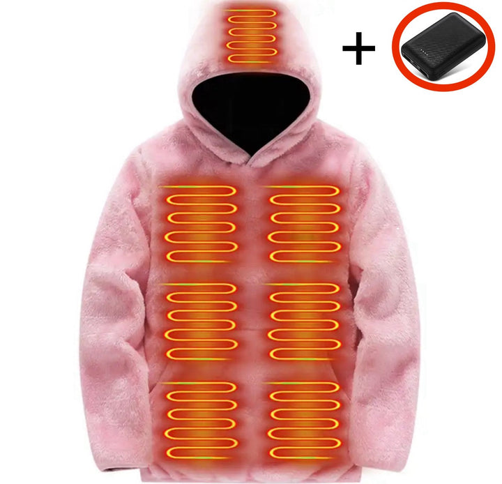 Electric Heated Fleece Hoodie | Cozy Winter Pullover