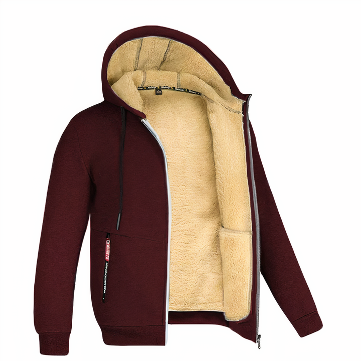 Warm Men’s Fleece Jacket with Adjustable Hem & Cuffs