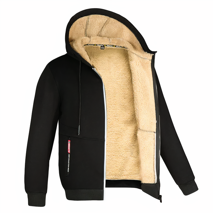 Warm Men’s Fleece Jacket with Adjustable Hem & Cuffs