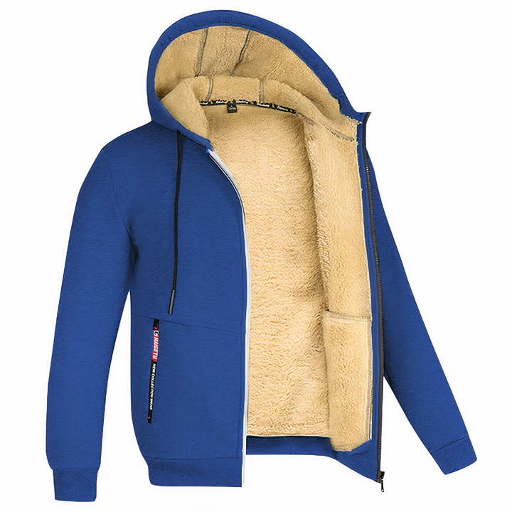 Warm Men’s Fleece Jacket with Adjustable Hem & Cuffs