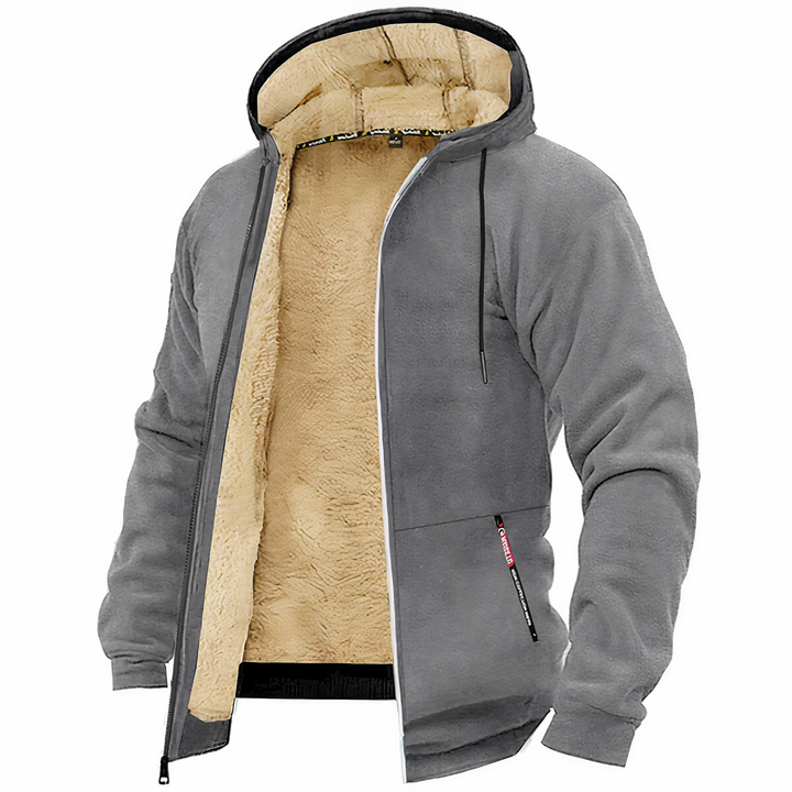 Warm Men’s Fleece Jacket with Adjustable Hem & Cuffs