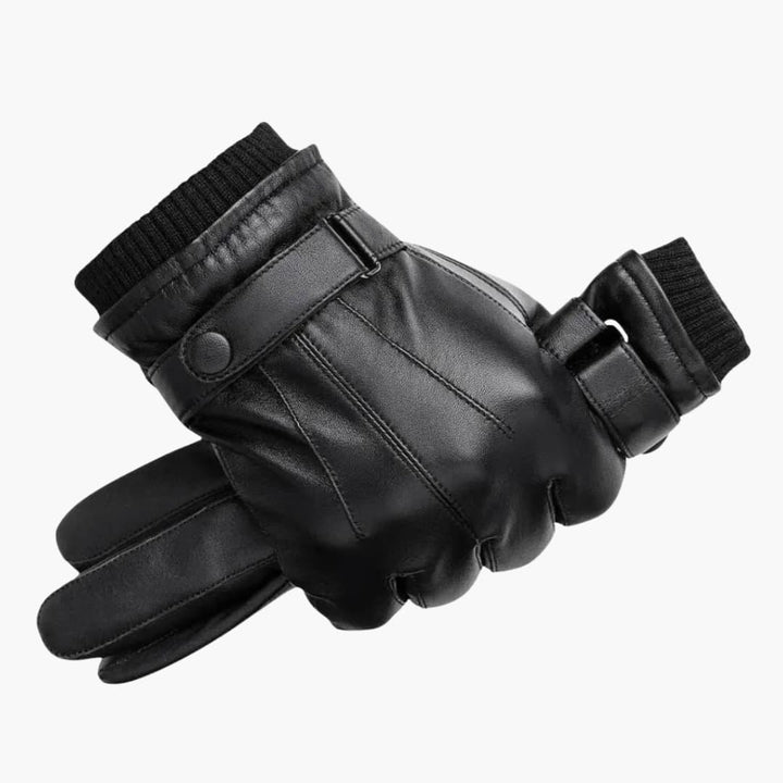 Men’s Winter Gloves | Snap-Closure Leather Style