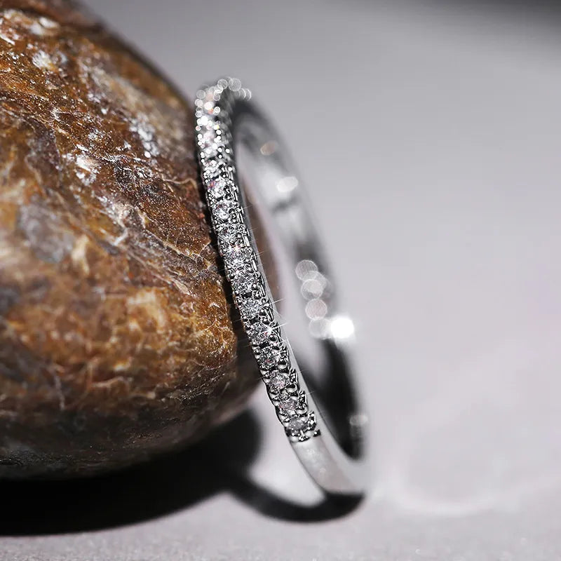 Minimalist Half Eternity Ring | Symbol of Eternal Love