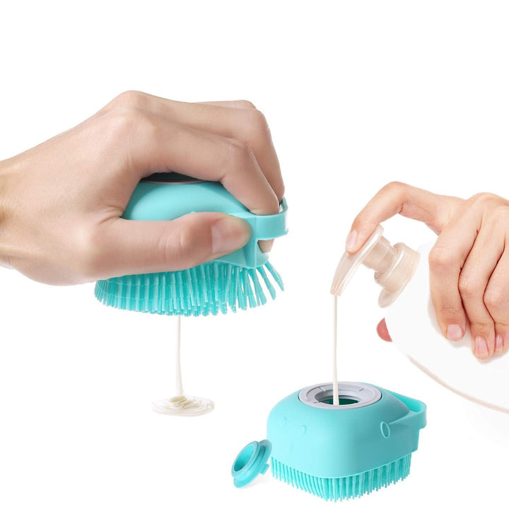 Silicone Pet Bath Brush with Shampoo Dispenser