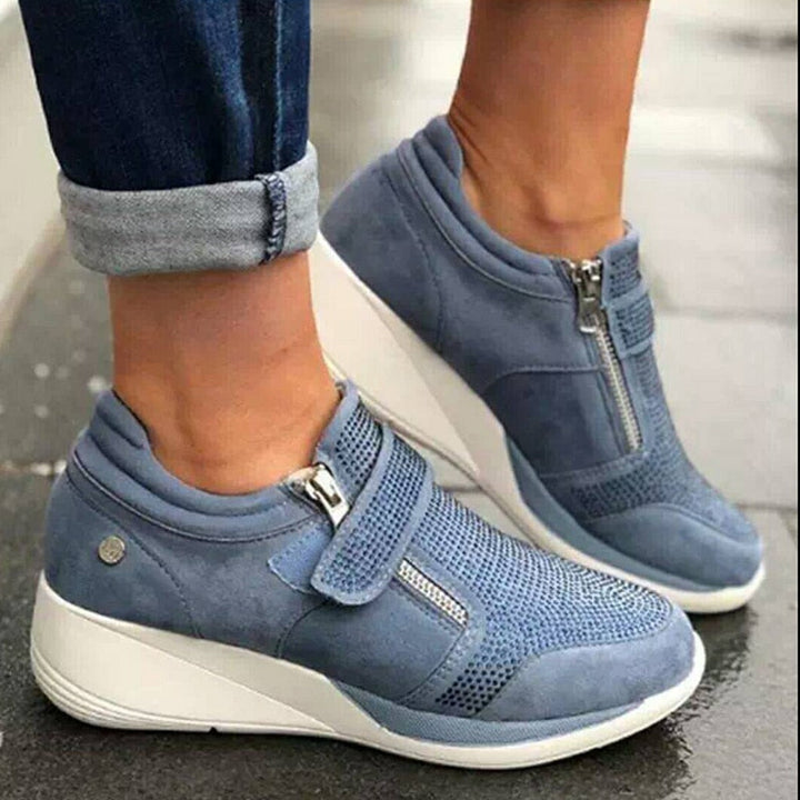 Women's Platform Sneakers with Side Zipper